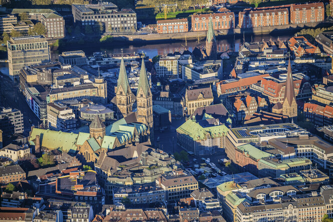 Blick über die Altstadt von Bremen.