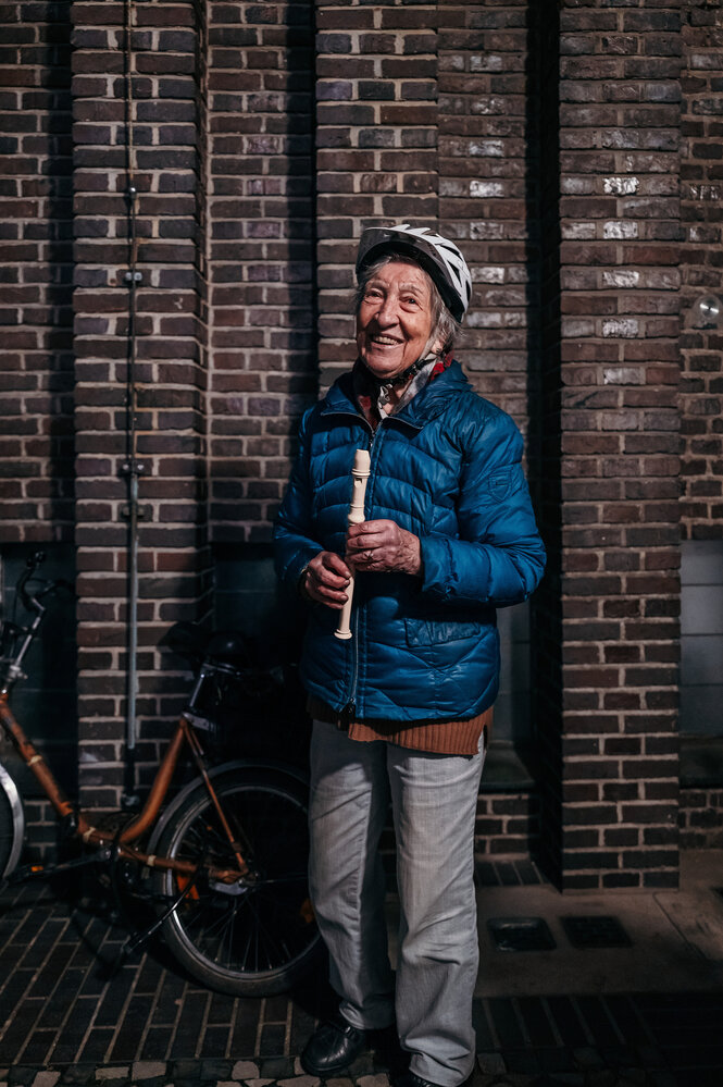 Heidi Krickeberg mit Flöte